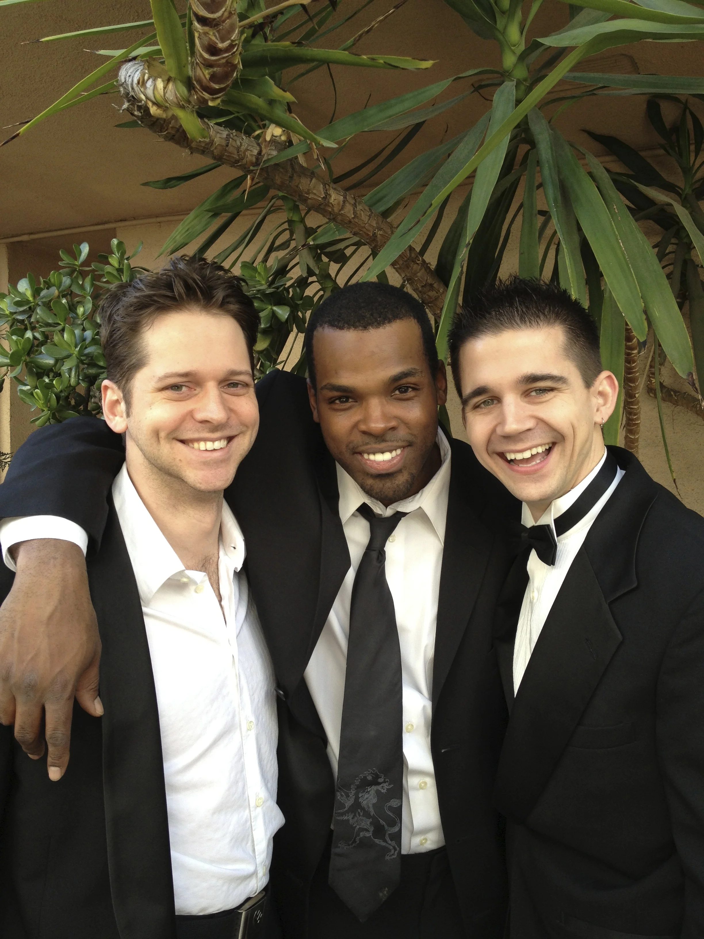 Lee Huff with fellow performers after a show
