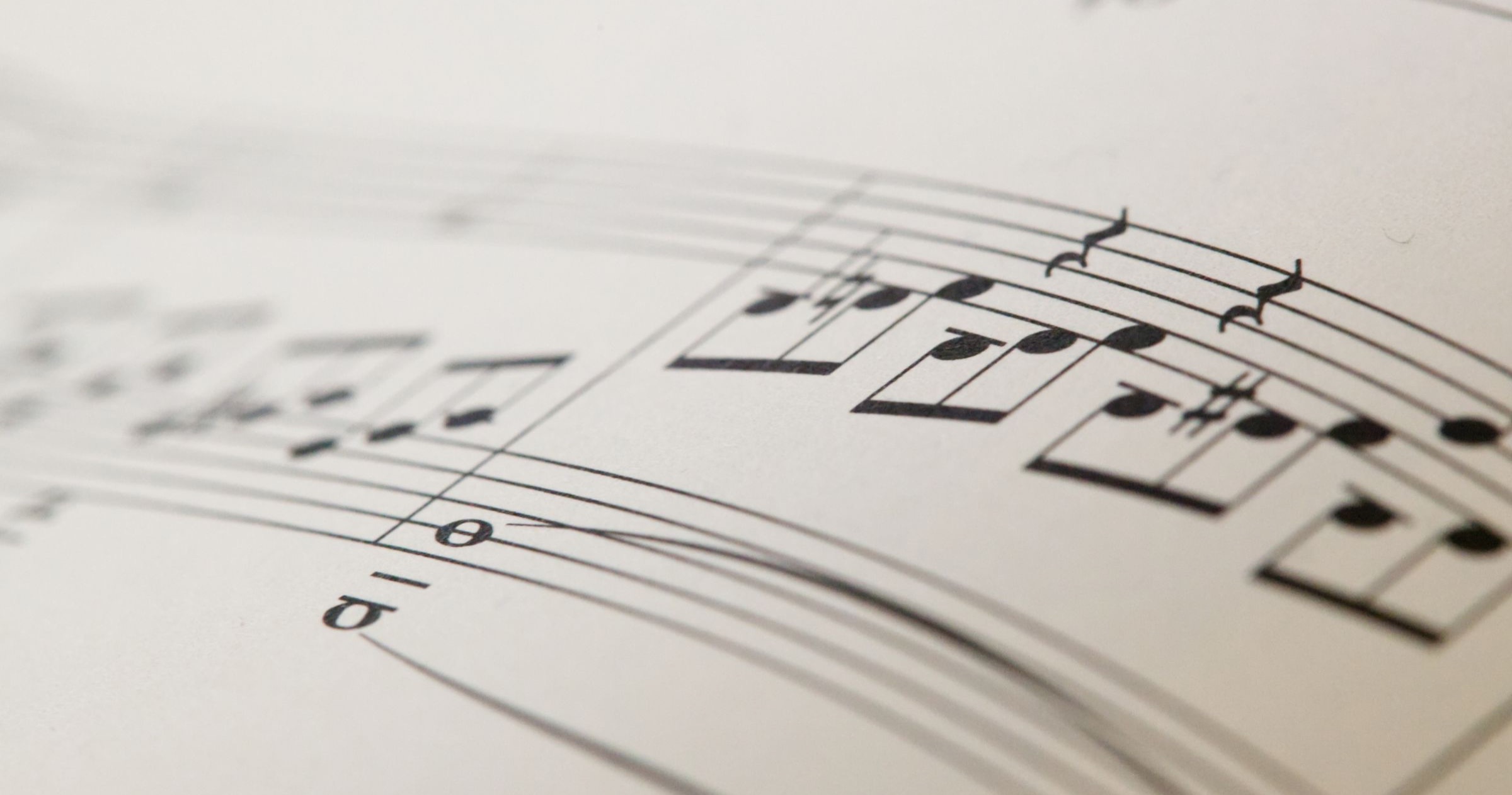 Close-up of an orchestral score